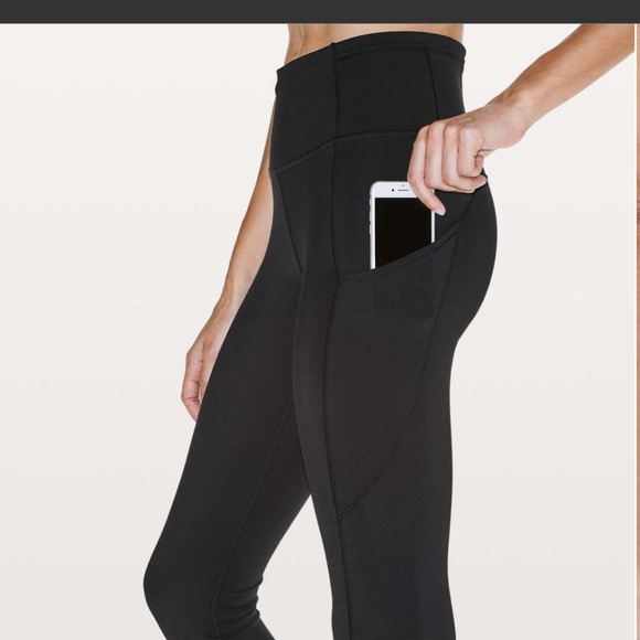 Lululemon Fast & Free Crop II *Nulux 19" Black Womens Size 4 Leggings Tights Gym - Picture 14 of 14